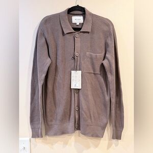 🔥NWT Method Women’s Polo Cardigan Taupe Sweater Size S Oversized 🔥
